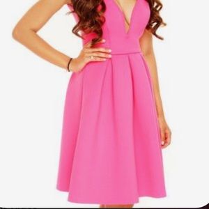 hot pink A-line dress